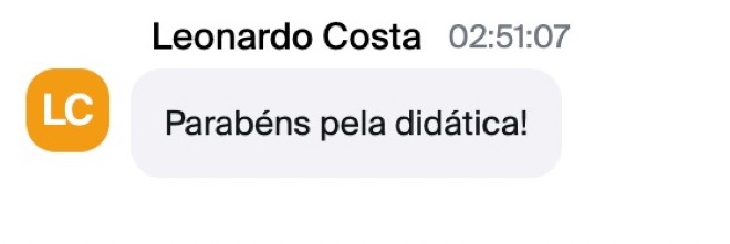 Leonardo Costa: Parabéns pela didática!